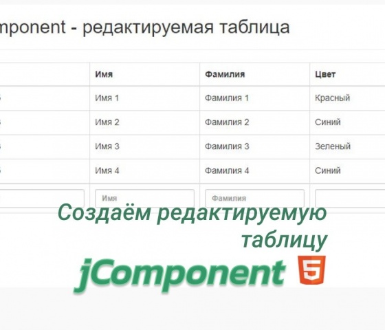 jComponent - Редактируемая таблица